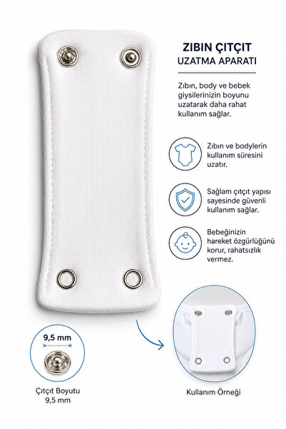 Pamuk Saray 2 Çıtçıtlı Body Uzatma Aparatı Çıt Çıt Uzatma Aparatı ( 9,5mm )