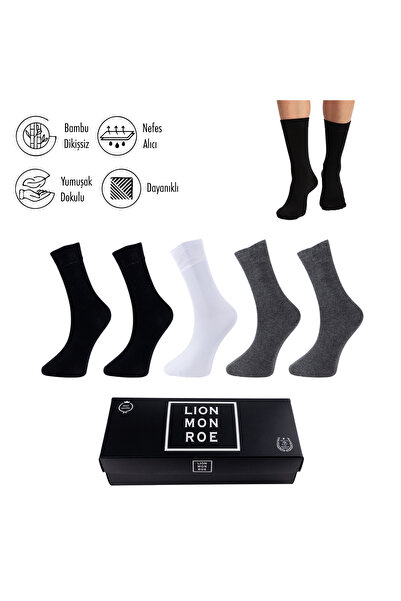 Lion Monroe Pure Bamboo Summer Men's Socks Long Plain Short Socks Seamless Pr...