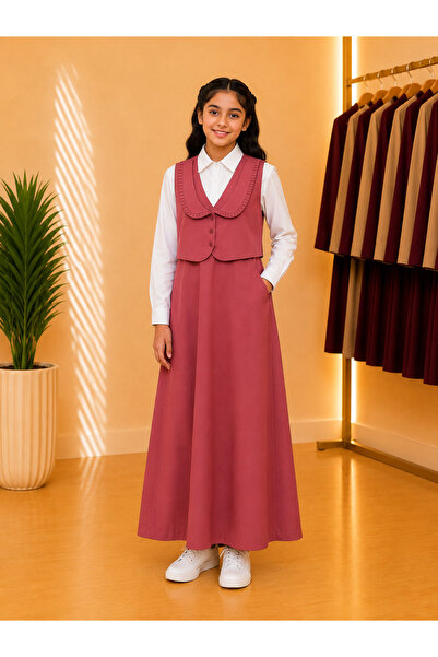 Generic Brand Primary School Girls' Uniform Set - Long-Sleeved Uniform with V...
