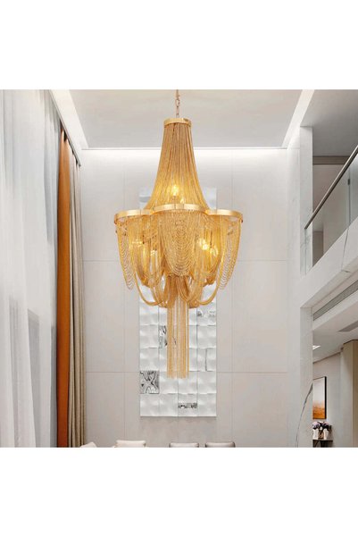 OEM Chandelier 4xE14, Diameter 48cm, Gold, Metal