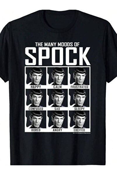 26LIK The Original Series Moods Of Spock Textbook T-Shirt