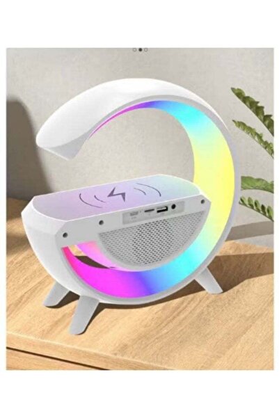 Generic BT-3401 LED Wireless Charging Bluetooth Speaker with RGB Night Light, Digital Clock, Alarm & FM Radio