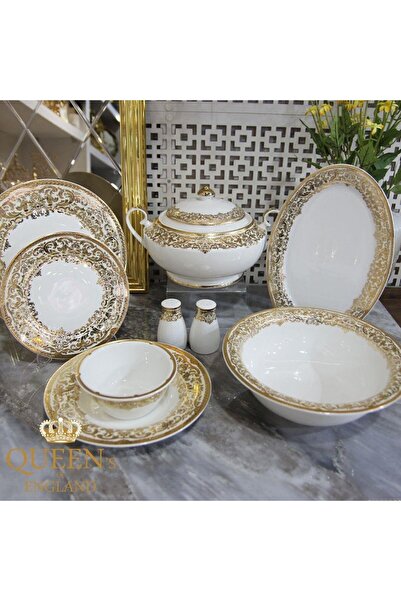 Queen's England Queen's of England Maria 61 Parça 12 Kişilik Porselen Yemek T...