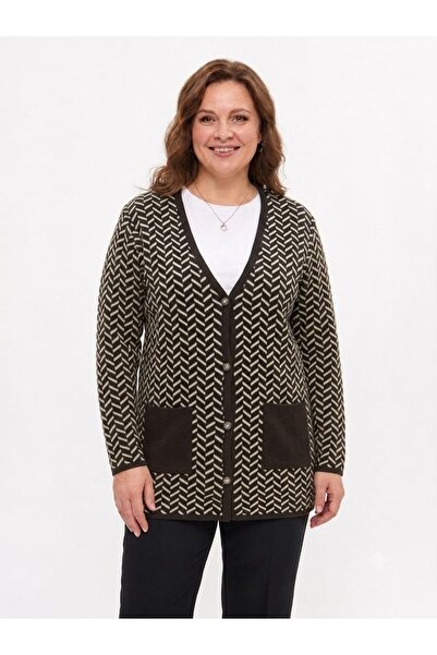 onno style women Classic Knitted Buttoned Jacket