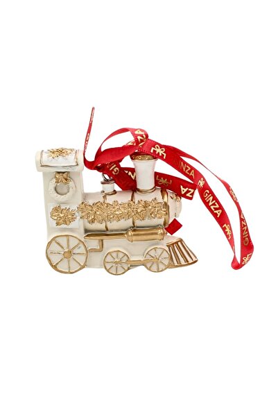 Ginza Decorațiune, Regatul de Crăciun, Regal, model de locomotivă albă, 7 cm