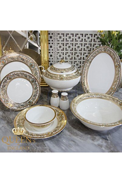 Queen's England Queen's of England Daisy 61 Parça 12 Kişilik Porselen Yemek T...