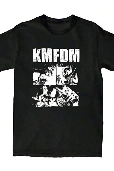 4Car KMFDM T-Shirt Rock Band Hip Hop T Shirts Short Sleeve Y2K Retro Tops Sum...