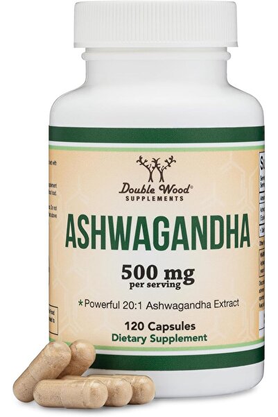 Double Wood Supplements Ashwagandha 500mg 20:1 Extract, Stress, Calm + Sleep ...