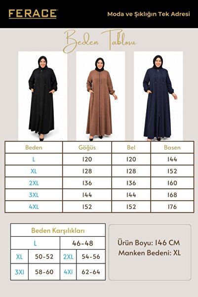 Ferace Kadın Büyük Beden Etamin