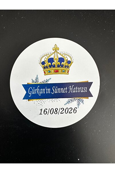 LMS GİFT Kişiye Özel 20 Adet Sünnet Magneti Ahşap Yuvarlak Baskılı Sünnet Hat...