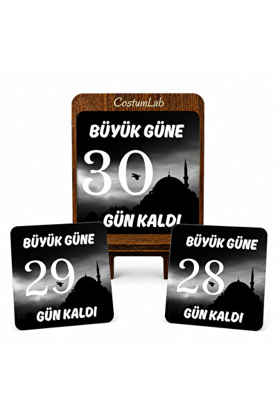 30 Gün Geri Sayım Kartları Masa Üstü Stand Hediyeli