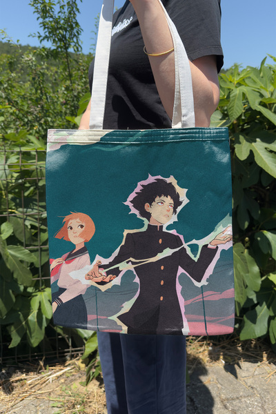 ZipZap Mob Psycho 100 V5 Summer Winter Double Sided Canvas Print Tote Bag Ani...