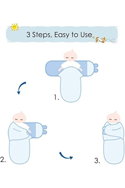 GENERAL Baby Swaddle Sleep Sack with Hat Set for 0-3 Months 3-Pack Soft Cotto...