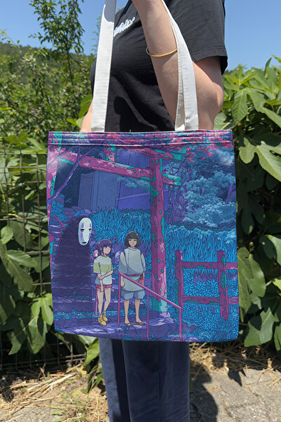 ZipZap Spirited Away V2 Summer and Winter Double-Sided Canvas Print Tote Bag ...