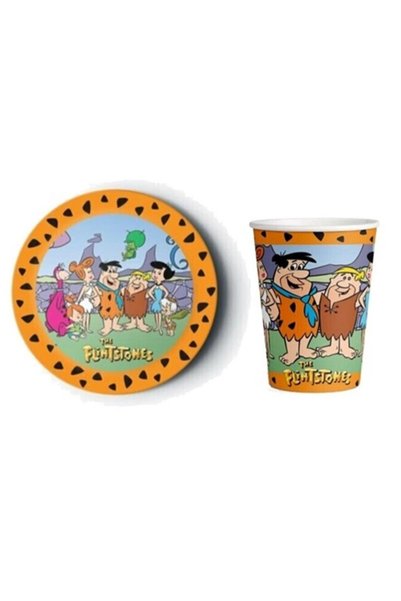 Mehca Stone Age 8-Person Plate and Cup Set