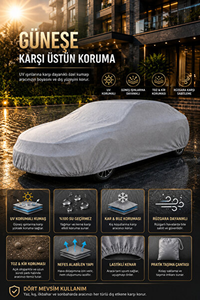 PJ & Me Volkswagen Passat Araç Brandası Su Geçirmez UV Korumalı Oto Örtüsü - ...