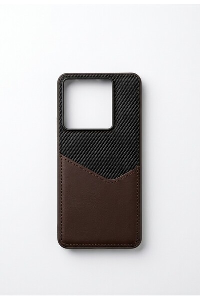 kılıfınbenden Redmi Note 13 Pro (4g) Coffee Case with Card Holder