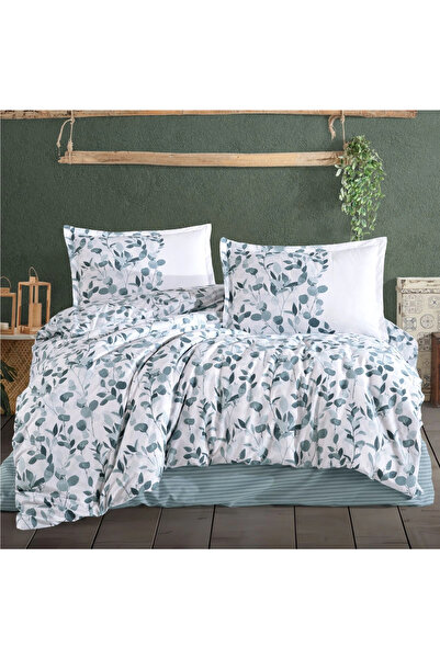 Clasy Ranforce 100% Cotton Duvet Cover Set Double Putto V1 Mint