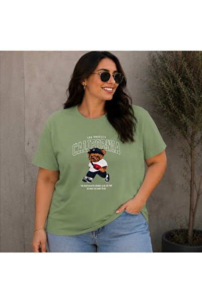 3S MODA تي شيرت نسائي كبير الحجم مطبوع رقميًا من Basic California