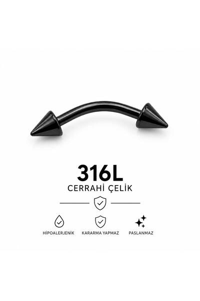 Arescollection 316L CERRAHİ ÇELİK SPİKE KAŞ ROOK SNUG UYUMLU PİERCİNG
