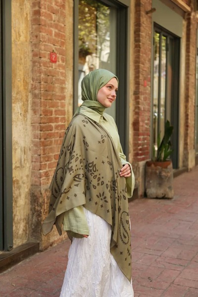 ENRİCO FERRİ Lusso Shoulder Shawl - Khaki