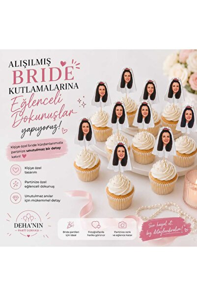 DEHAPARTY 12 Adet Bekarlığa Veda Partisi Bride To Be Kişiye Özel Fotoğraflı P...