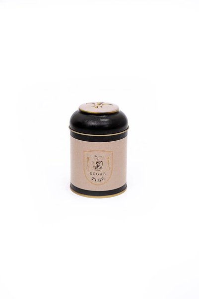 Evle Exclusive Azura Sugar Patterned Metal Spice Jar, 0.6 Lt, Airtight Lid