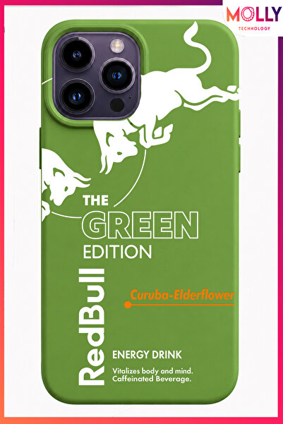 Molly iPhone 14 PRO MAX İçin Fıstık Yeşili The Green Edition Desenli İçi Kadi...