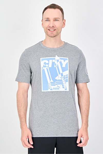 Puma Men Sportswear Fit Manchester City T-Shirt, Heather Grey