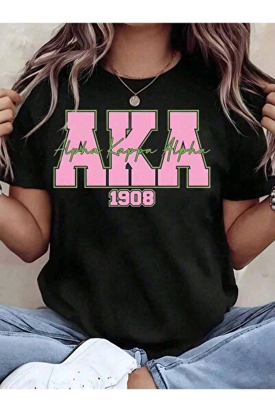 4CR تي شيرت نسائي جديد لصيف 2026 بتصميم Alpha AKA 1908 Sorority، قميص كاجوال ...