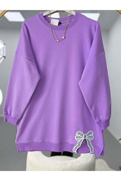 modasindoma Ribbon Embroidered Hijab Tunic Purple