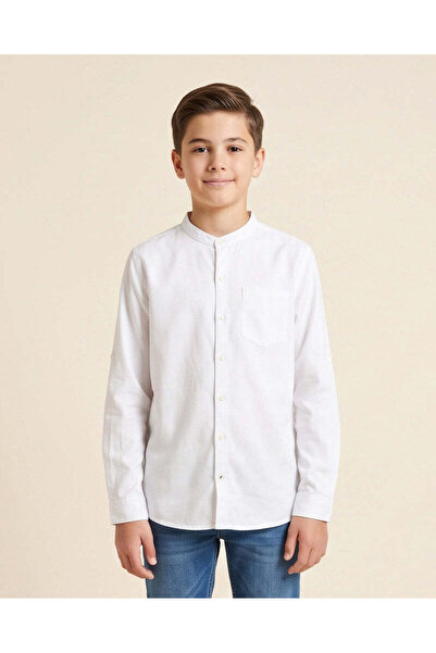 REDTAG Senior Boys White Plain Oxford Shirt