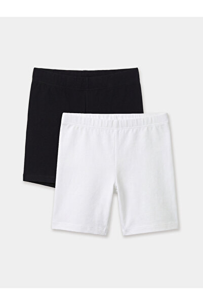 LC Waikiki Vizyon New Season Girls' Shorts with Elastic Waist, 2-Piece Set