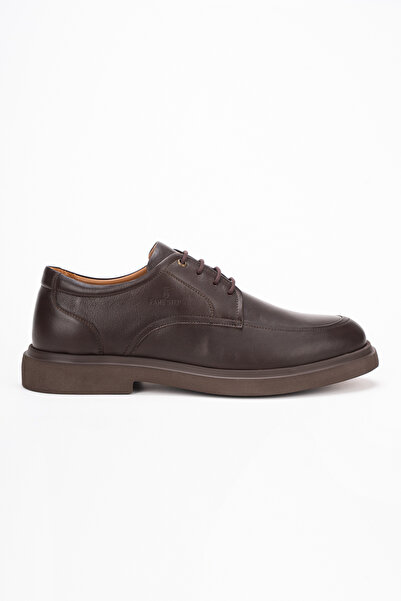 Fame Step Genuine Leather Men's Classic Shoes Daily Comfort Lace-Up Brown Flo...