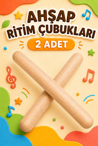 Circle Toys Natural Wooden Rhythm Sticks 2-Piece Children's Music and Rhythm ...