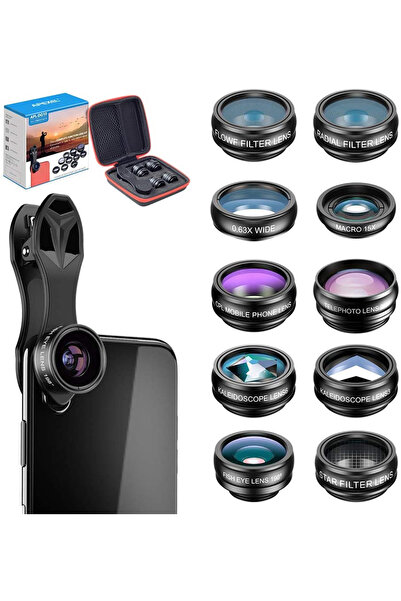 APEXEL 10'u 1 Arada Telefon Lens Kiti