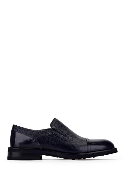 Tamer Tanca Men's Genuine Leather Navy Blue Classic Shoes