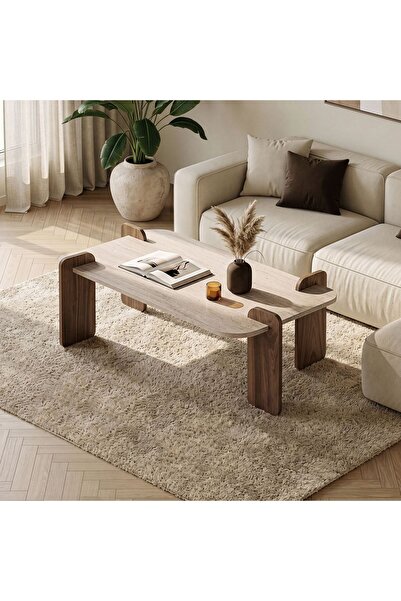 Rani Mobilya Rani Home Orta Sehpa Traverten - Venedik Ceviz 147 Cm AB-5741