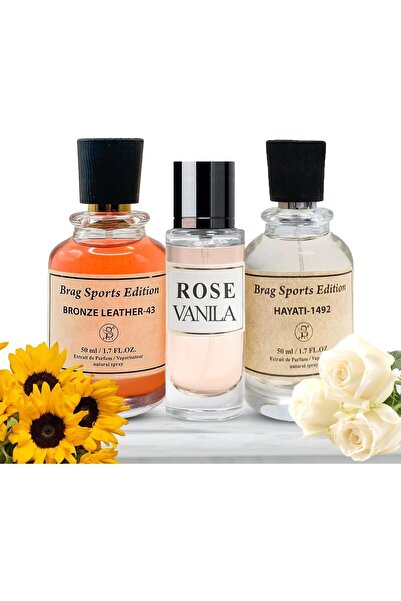 B BRAG Pack of 3 Hayati 50ml + Rose Vanilla 30ml + Bronze Leather 50ml | Excl...