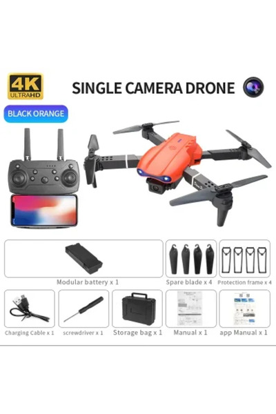 choice2 Orange-Single C-1B Foldable E99 K3 Pro HD 4K Drone With Dual Camera W...