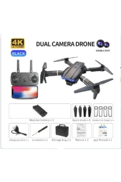Choice5 Black-Dual C-1B Foldable E99 K3 Pro HD 4K Drone With Dual Camera WIFI...