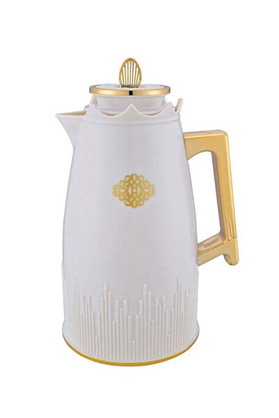 Gazella Tea/Coffee Flask With Golden Handle 1 Liter Ivory/Gold