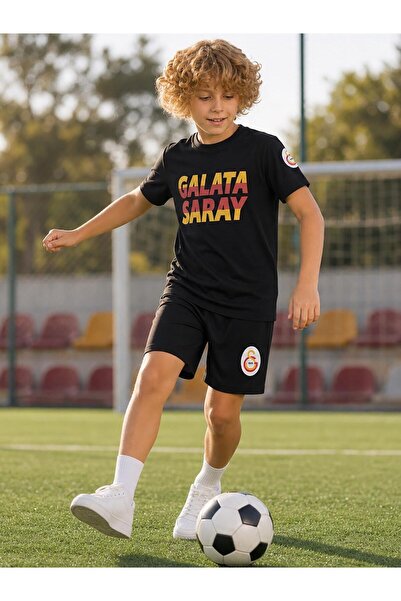Galatasaray Children's Set for Ages 3-9 - Black