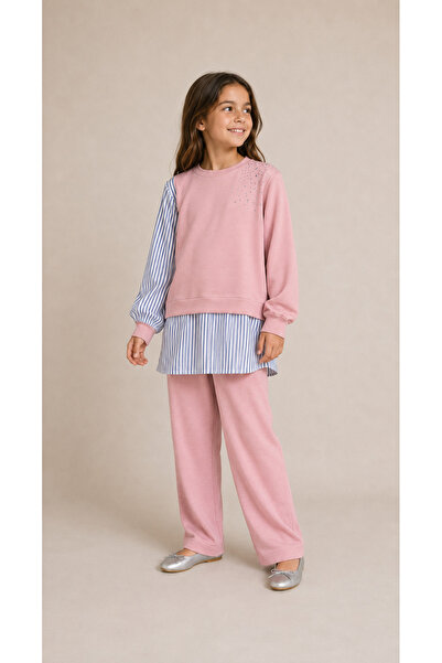 Jannock Girl's New Season 3-Piece Set with Stone Detail Pink Bottom and Top S...