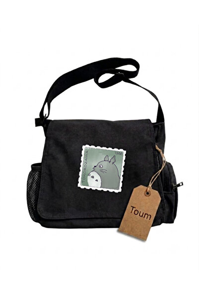 Toum Anime My Neighbor Totoro Printed Unisex Khaki Messenger Bag