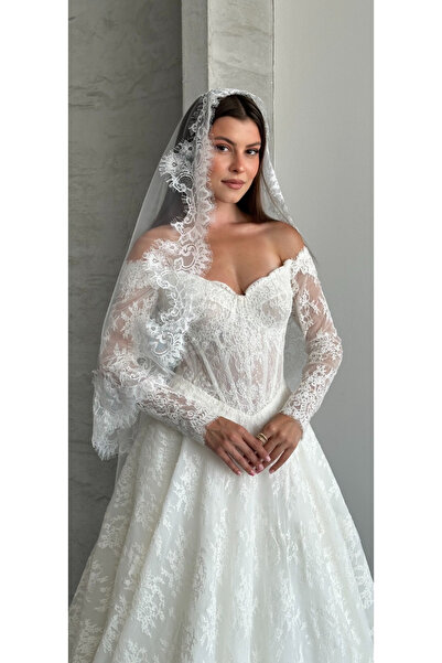 Merve 2 mt Fransız dantel duvak