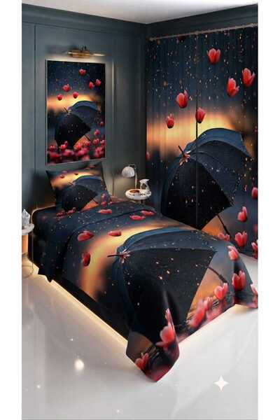 Elmas Dizayn 280*240 سم. طقم غرفة نوم فاخر بتصميم خاص مع غطاء لحاف مفرد من ال...