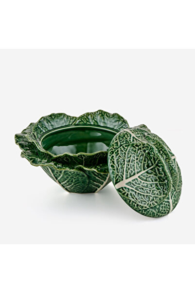 Bordallo Pinheiro Cabbage Green Ceramic Serving Bowl 33 cm