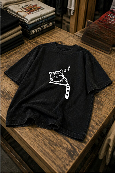 HOFFNUNG Unisex Oversize Vintage Washed Street Style Μόδα του δρόμου Βαμβακερ...