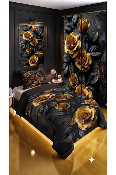 Elmas Dizayn 280*240 Cm. Special Design Single Bedding Set with Background Cu...